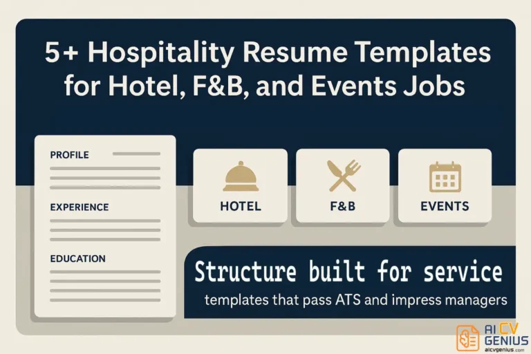 5+ Hospitality Resume Templates for Hotel, F&B, and Events Jobs