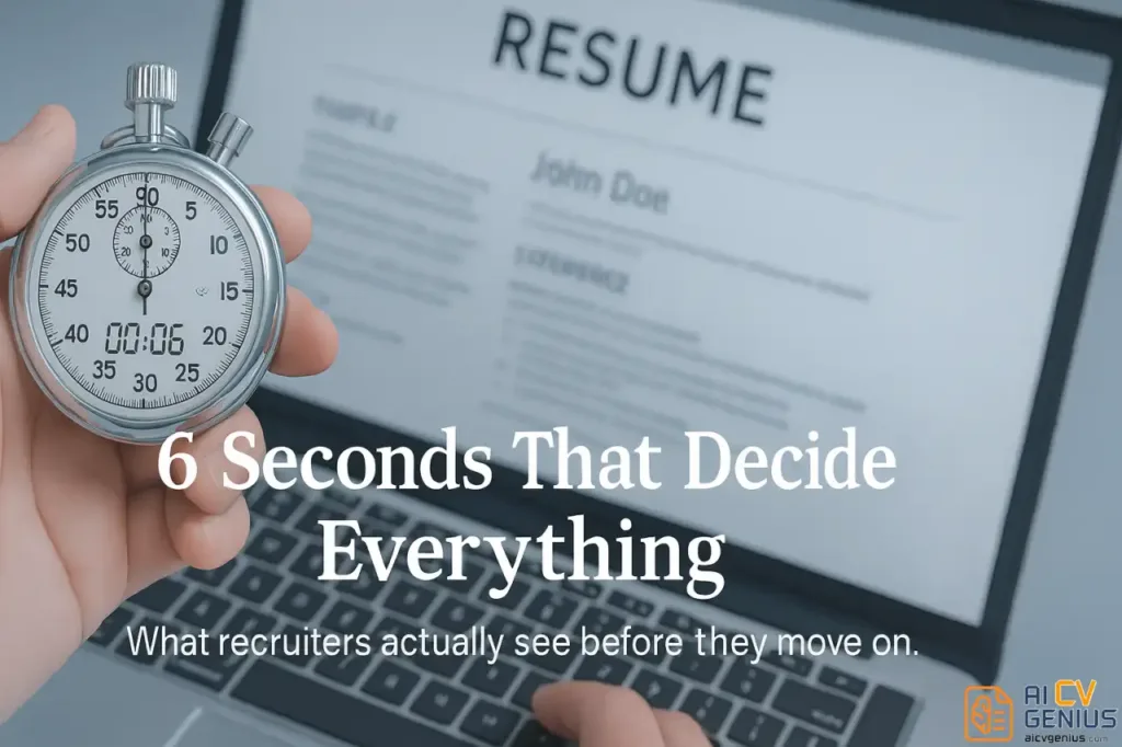 Recruiters Spend Only 6 Seconds On Your Resume  -  But Those 6 Seconds Decide Everything