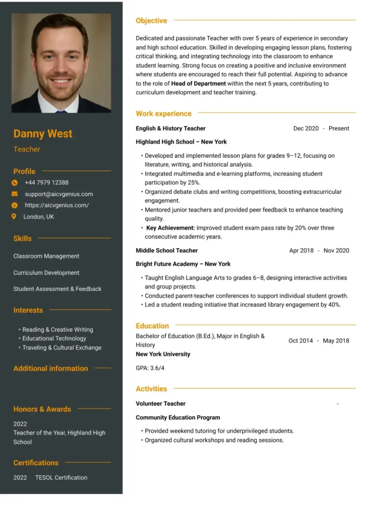 Creative Template - Teacher
