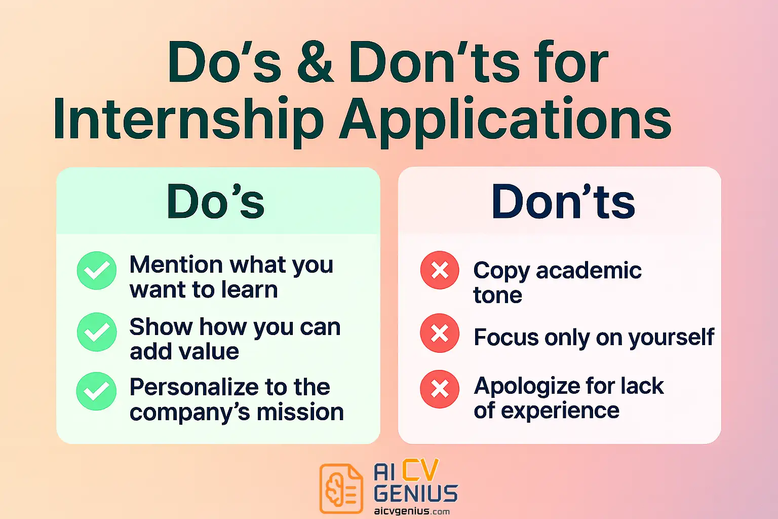 Do’s &Amp; Don’ts For Internship Applications