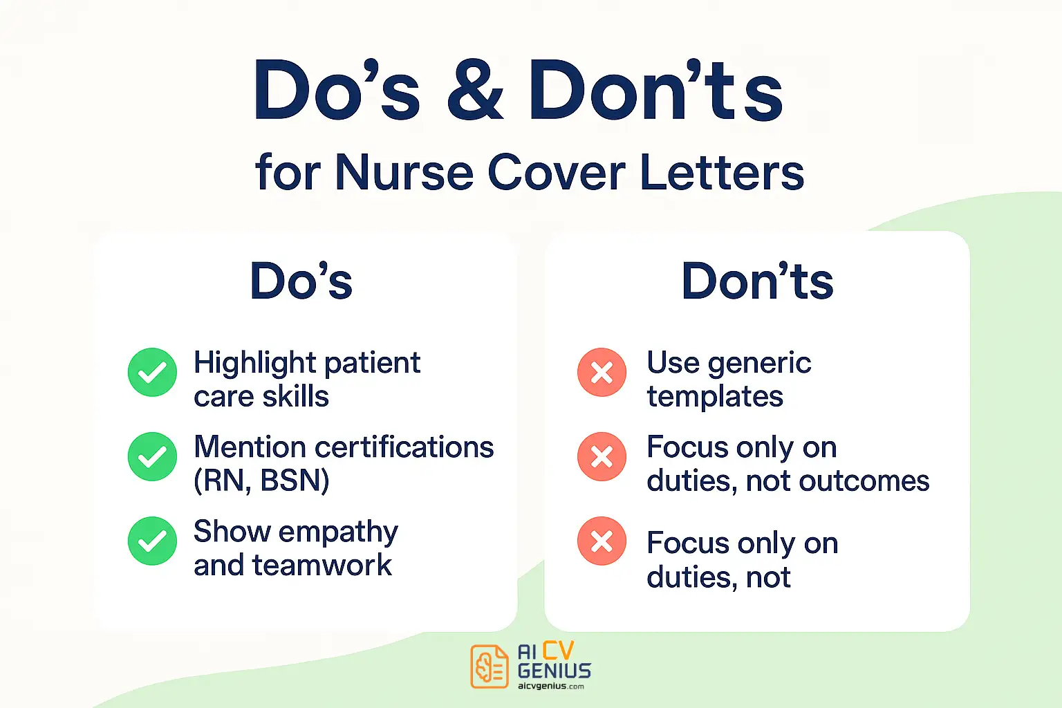 Do’s &Amp; Don’ts For Nurse Cover Letters