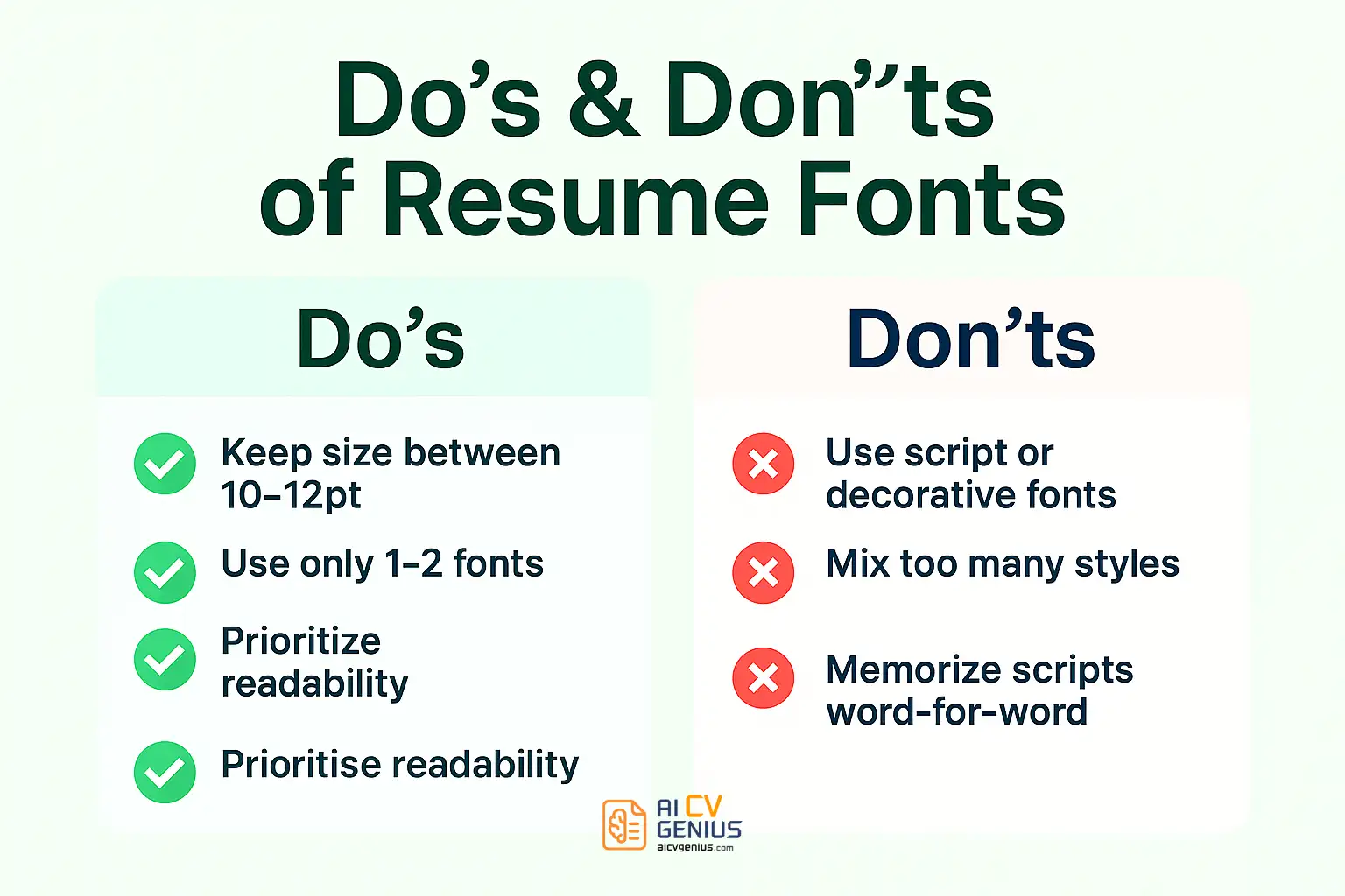 Do’s &Amp; Don’ts Of Resume Fonts