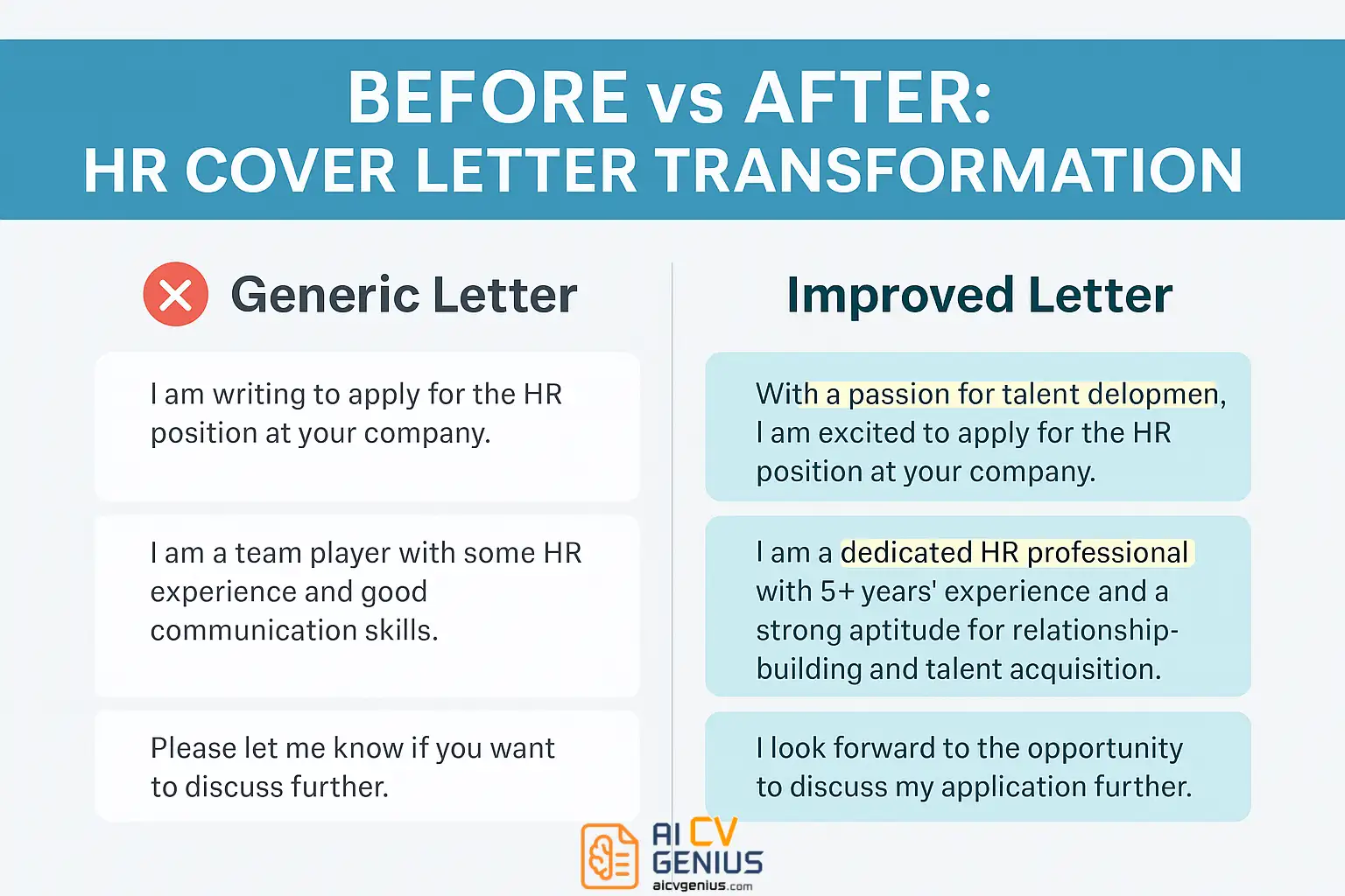 Before Vs After: Hr Cover Letter Transformation
