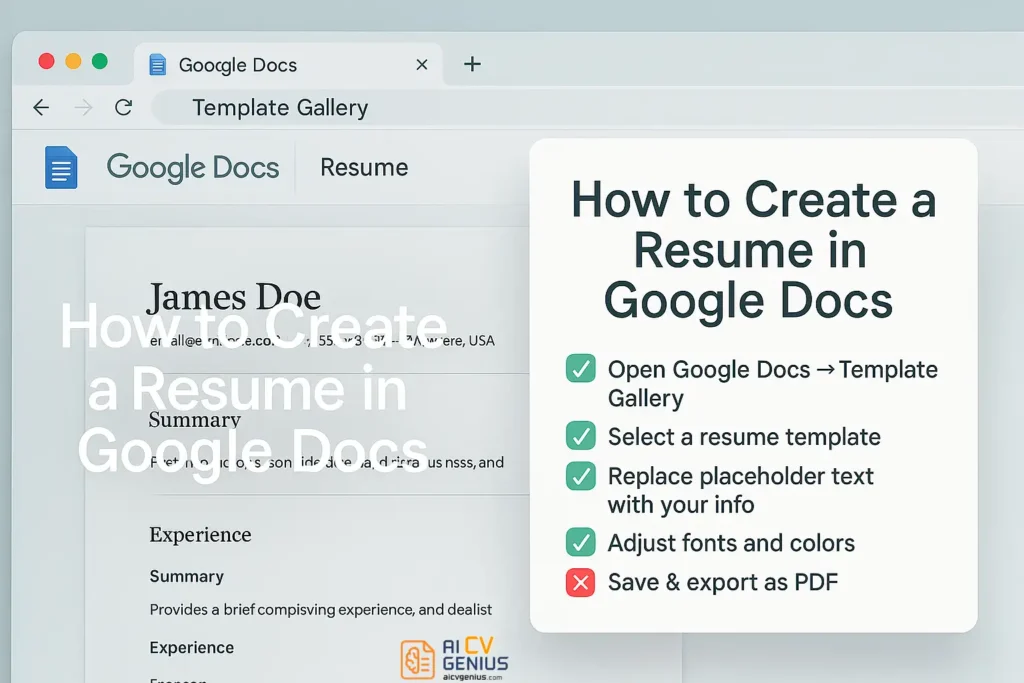 How To Create A Resume In Google Docs