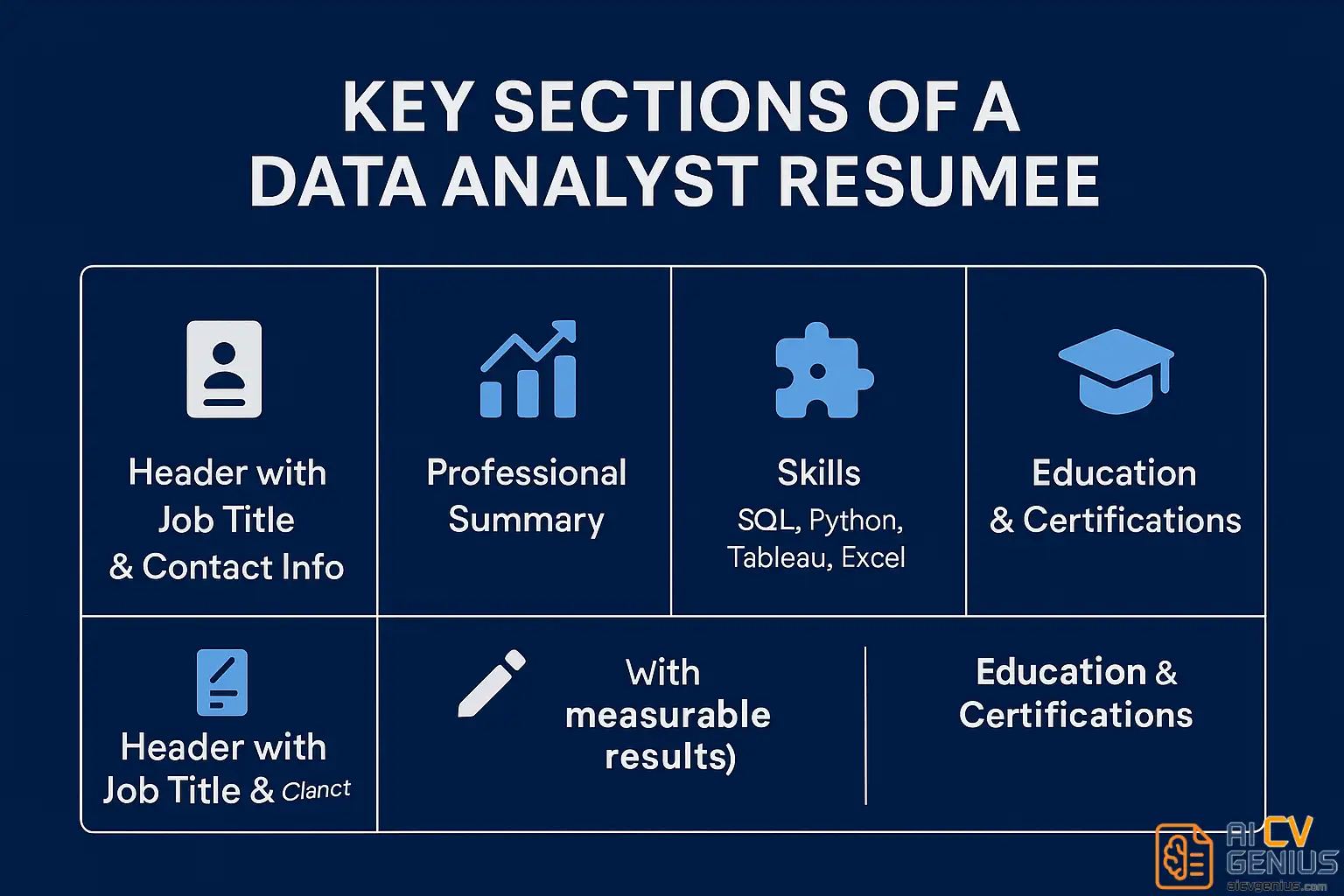 Key Sections Of A Data Analyst Resume
