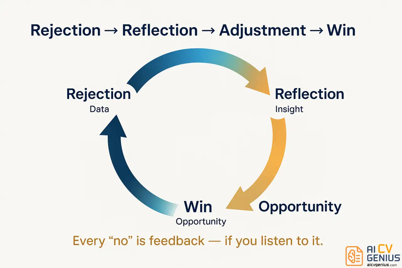 Rejection → Reflection → Adjustment → Win