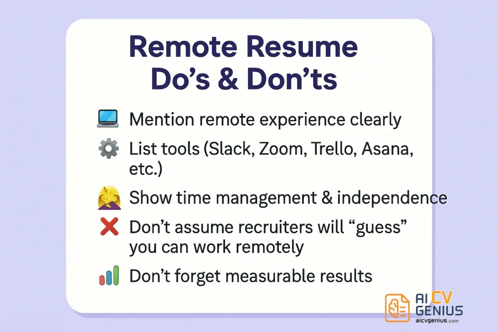 Remote Resume Do’s &Amp; Don’ts