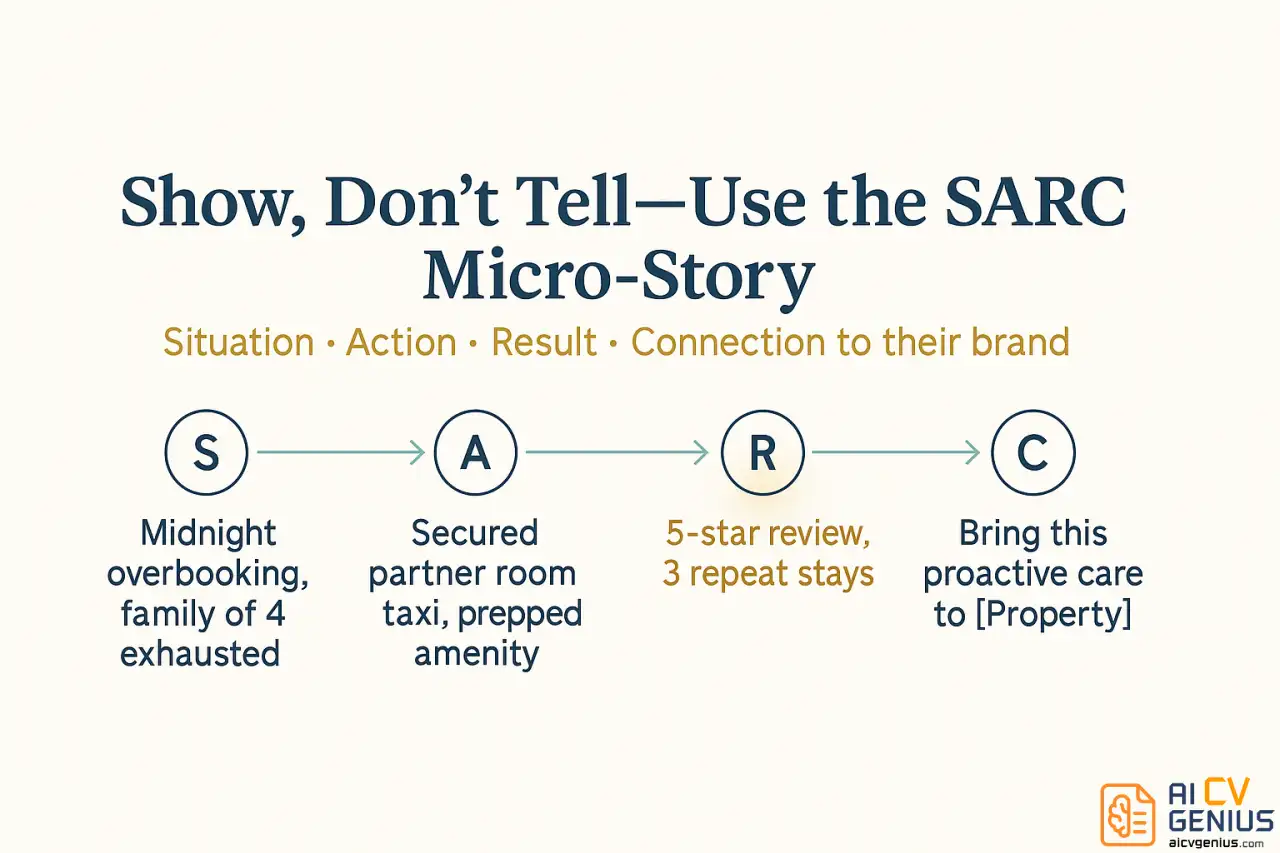 Hospitality Cover Letter That Shows 5-Star Service 4 Situation • Action • Result • Connection To Their Brand