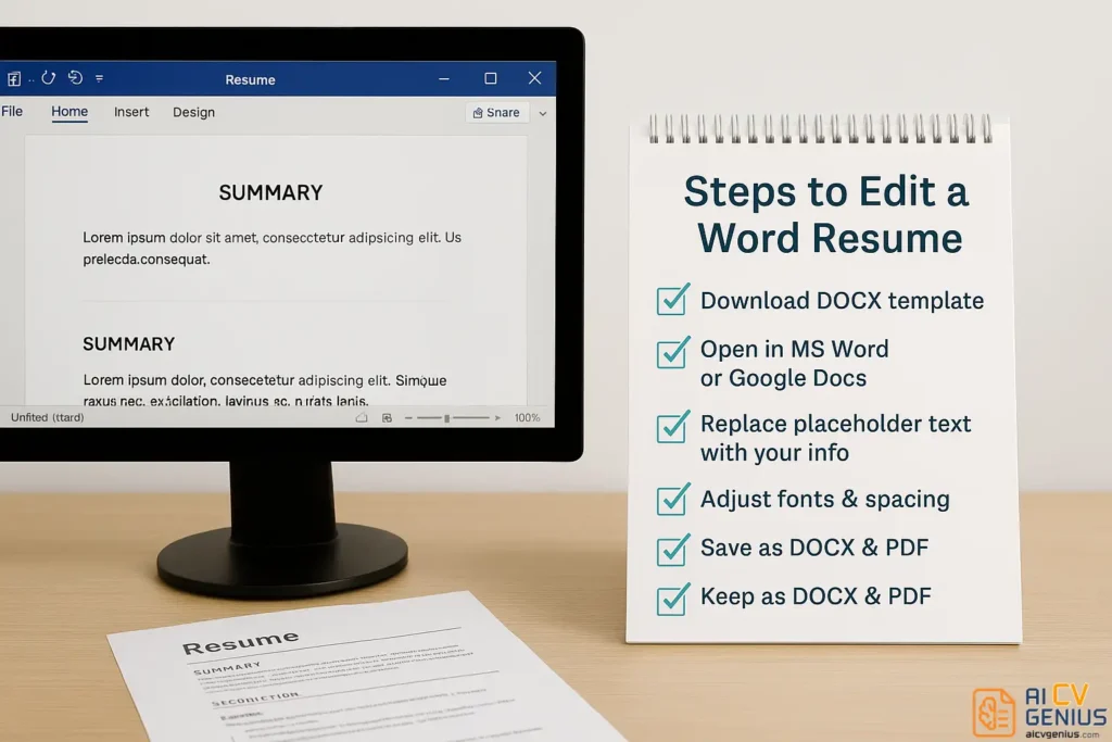Steps To Edit A Word Resume