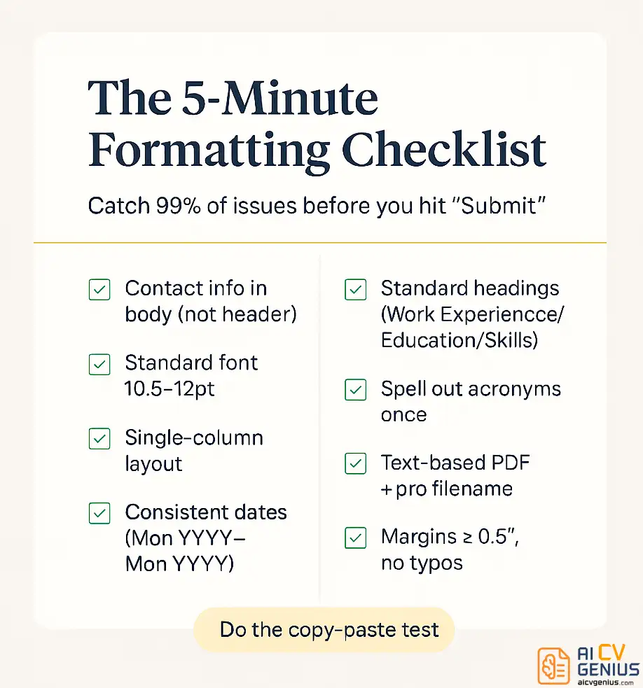 The 5 Minute Formatting Checklist