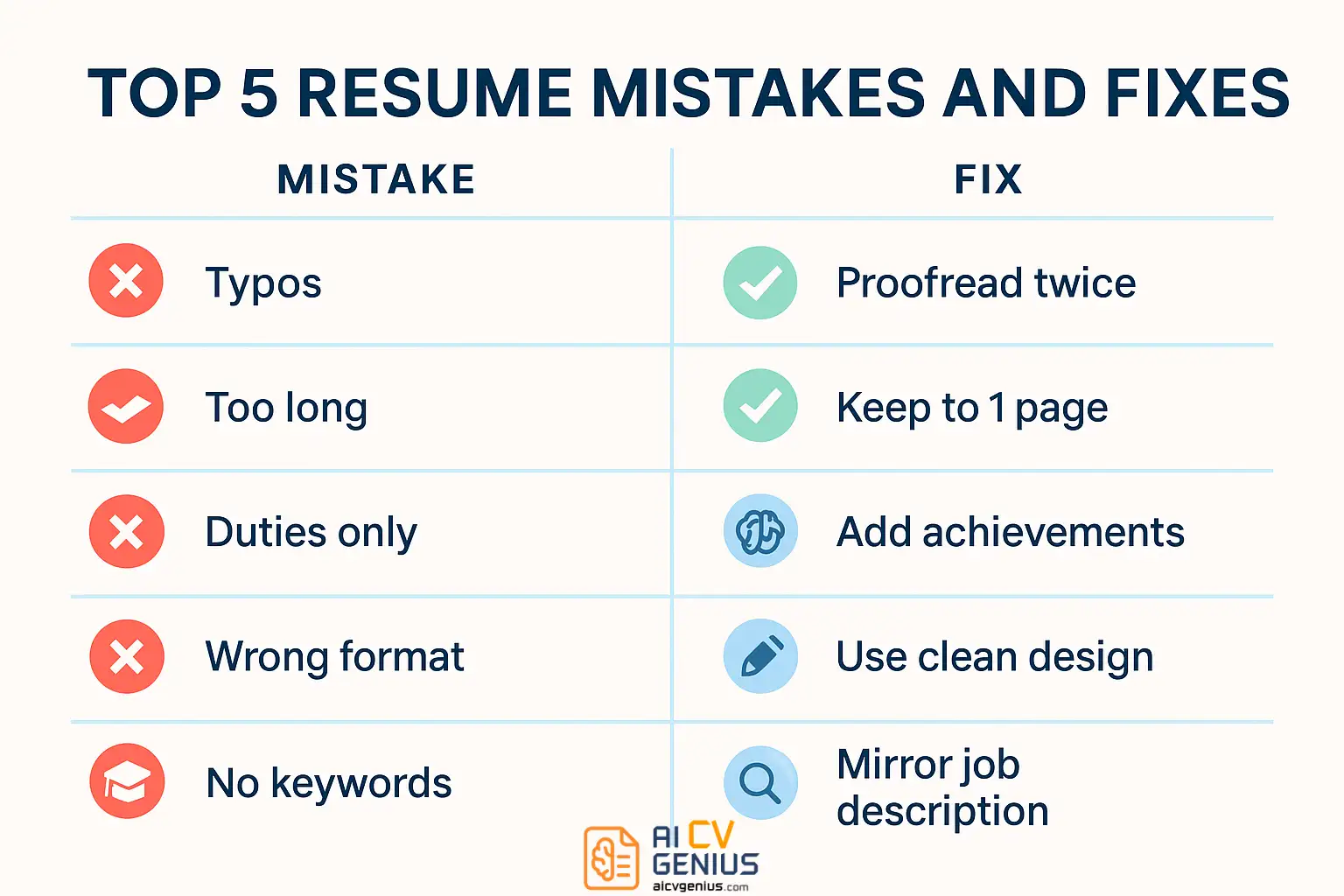 Top 5 Resume Mistakes And Fixes