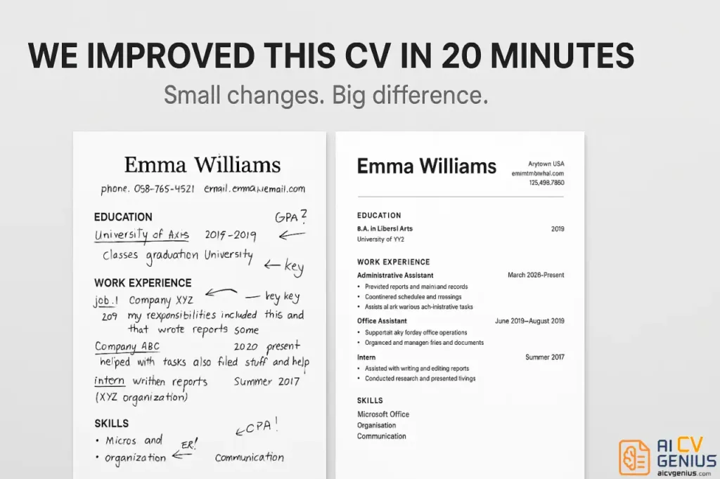 We Improved This Cv In 20 Minutes  -  Here’s The Result