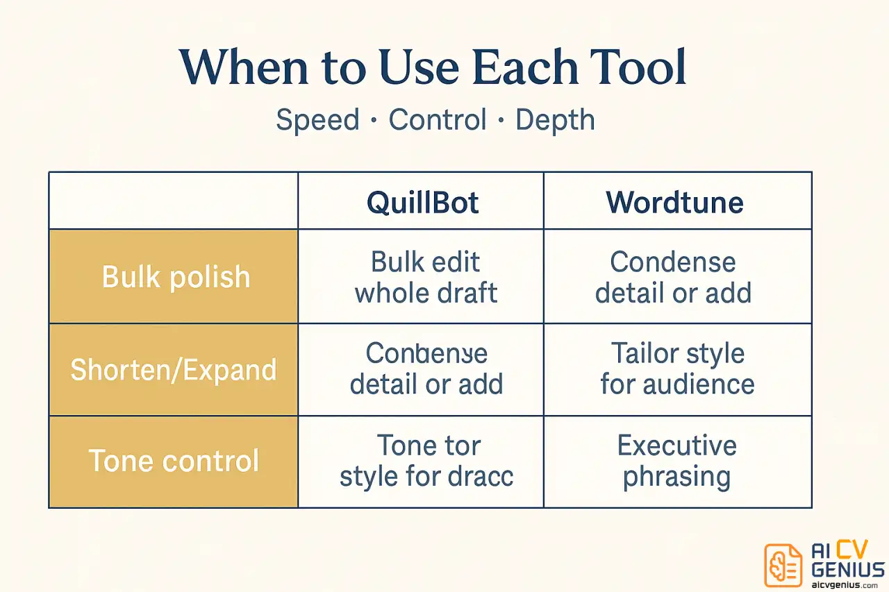 When To Use Each Tool