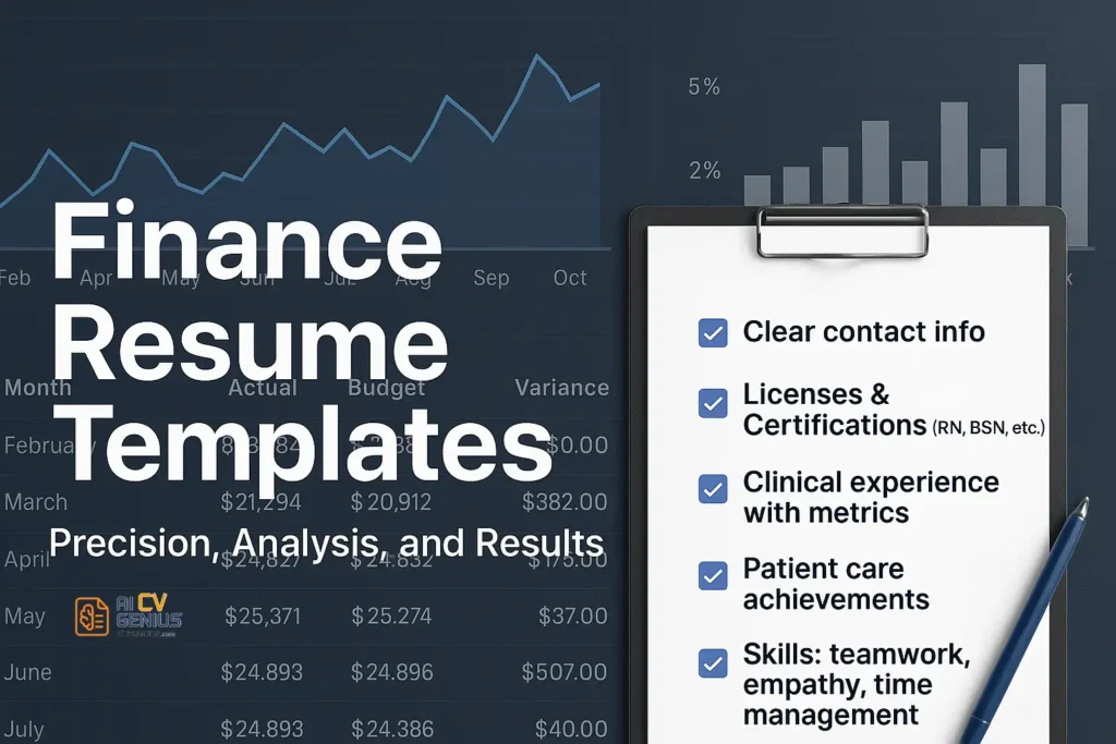 Finance Resume Template To Highlight Your Analytical Skills