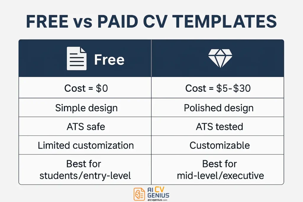Free Vs Paid Cv Templates