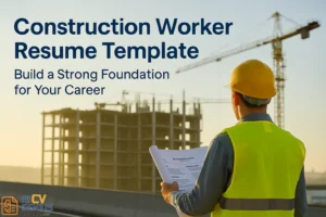 Construction Worker Resume Template – Build A Strong Foundation For Your Career