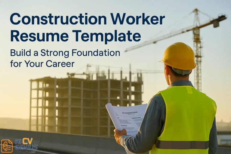 Construction Worker Resume Template – Build a Strong Foundation for Your Career