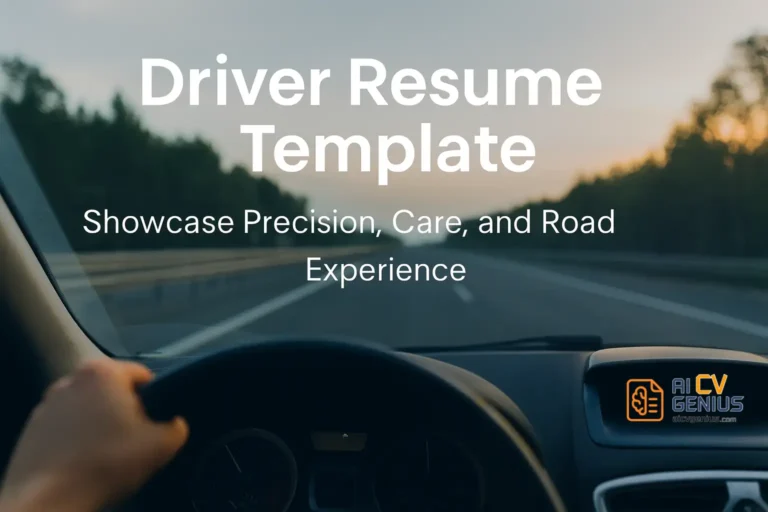 Driver Resume Template – Showcase Reliability, Safety, and Road Experience
