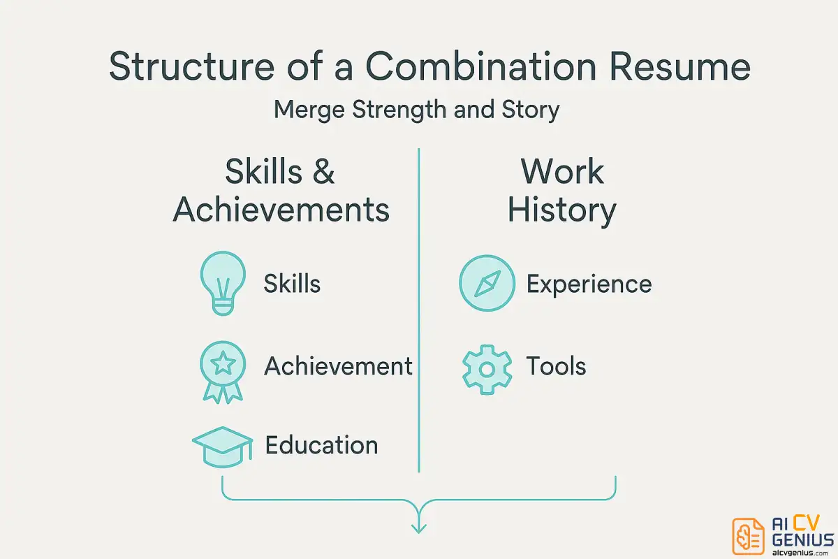 Visual Structure Outlining The Key Sections Of A Combination Resume Format