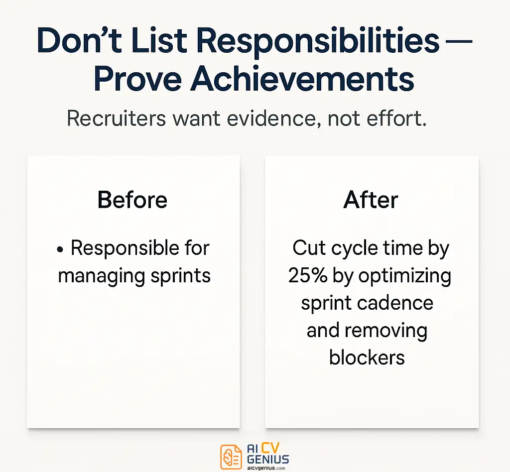 Don’t List Responsibilities  -  Prove Achievements