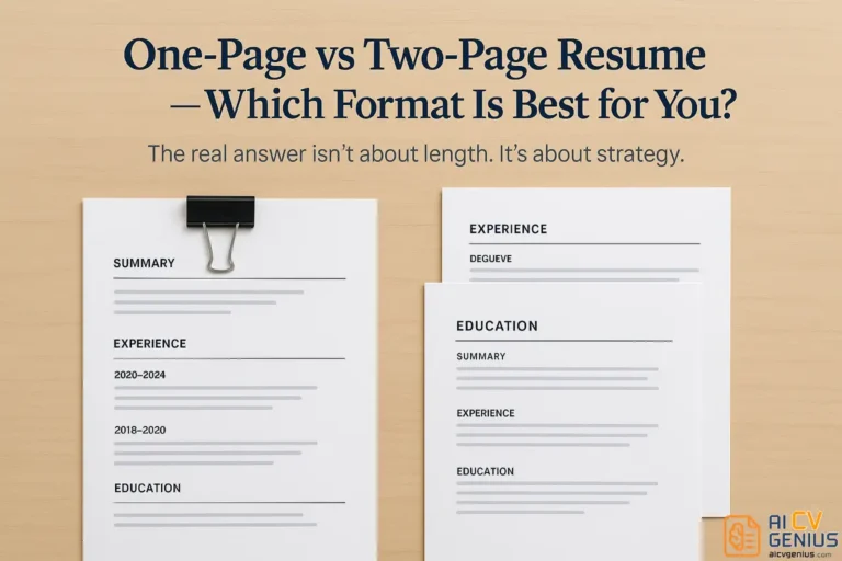 One Page vs Two Page Resume – Which Format is Best for You?