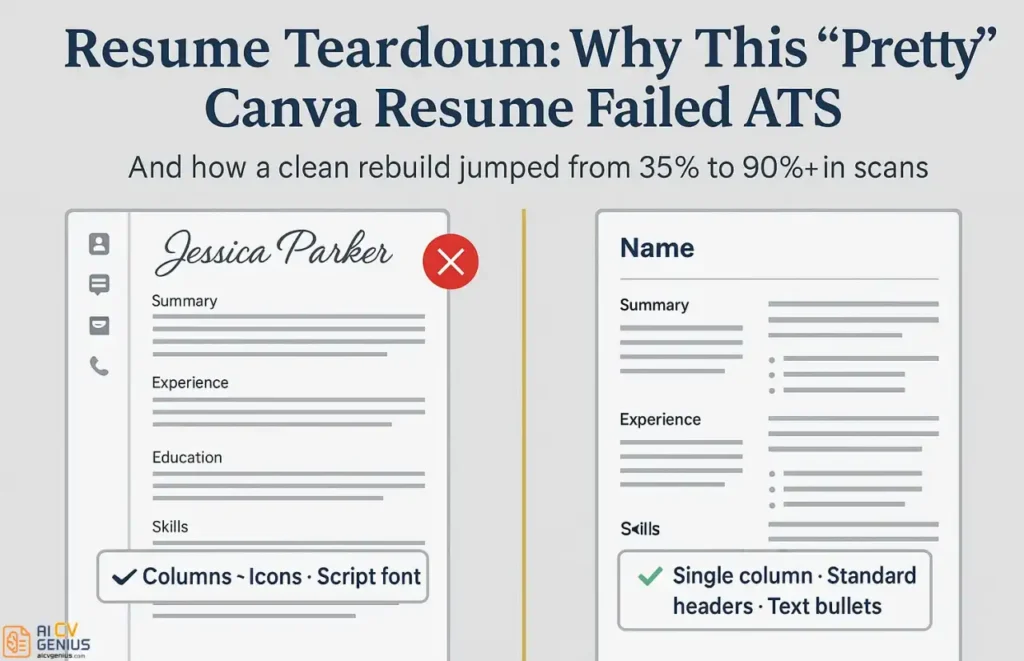 Resume Teardown   Why This “Pretty” Canva Resume Failed Ats