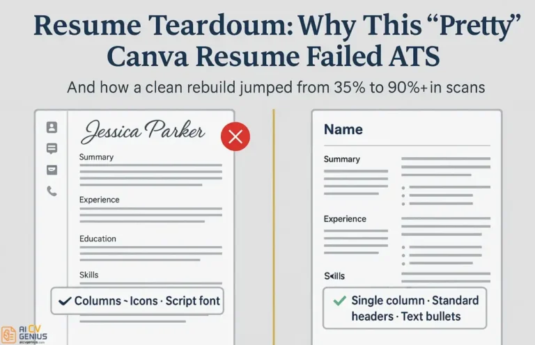 Resume Teardown: Why This “Pretty” Canva Resume Failed ATS (And How We Fixed It)